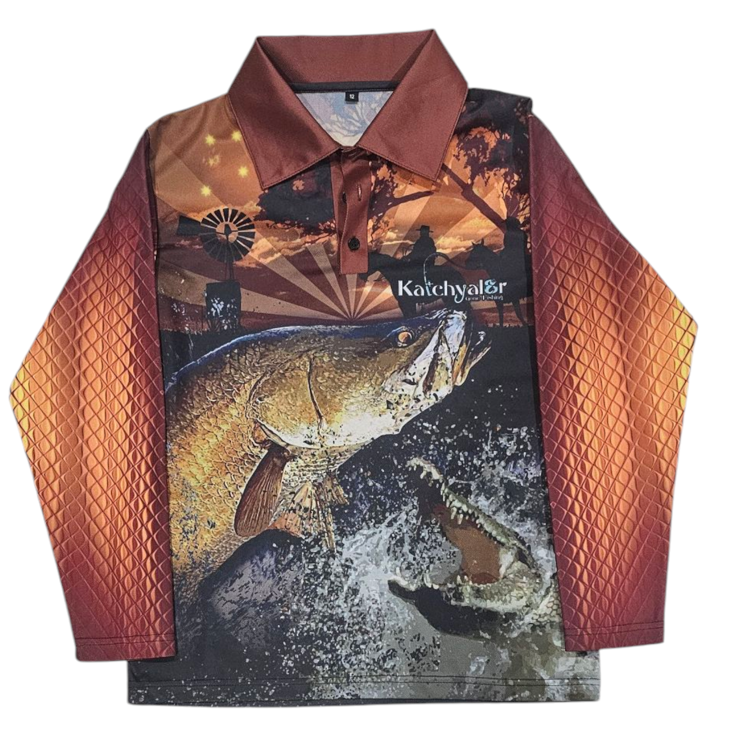 Children's Country Crab Croc Long Sleeve Fishing Shirt