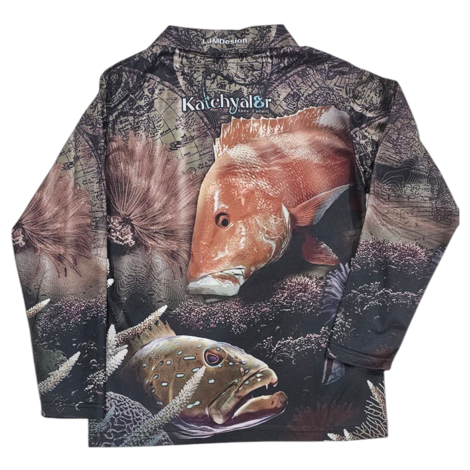 Children's Target Reef Species Sepia Long Sleeve Fishing Shirt