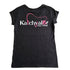 Ladies Pink White Logo on Black Tee